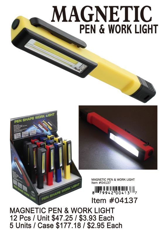 Magnetic Pen&Work Light - 12 Pieces Unit