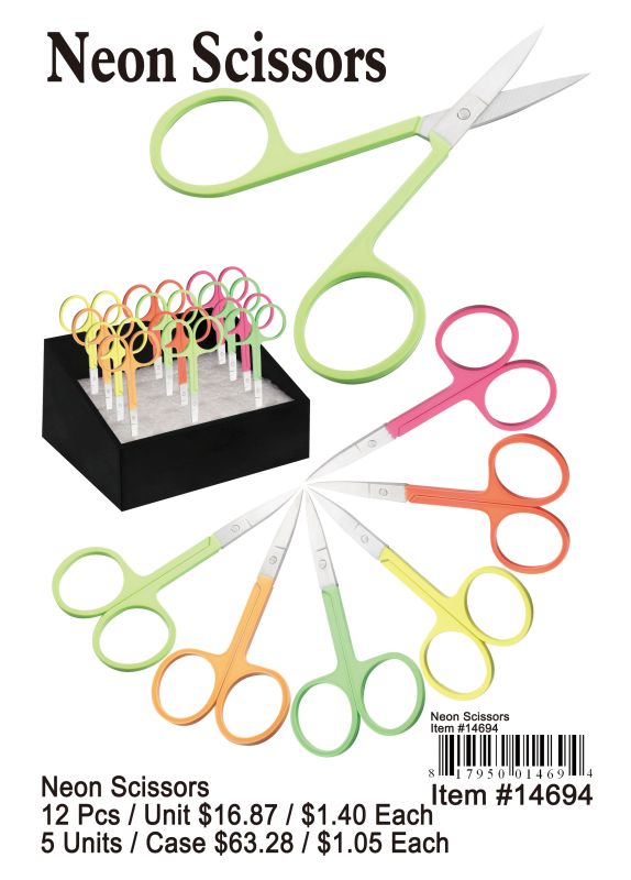 Neon Scissors - 12 Pieces Unit