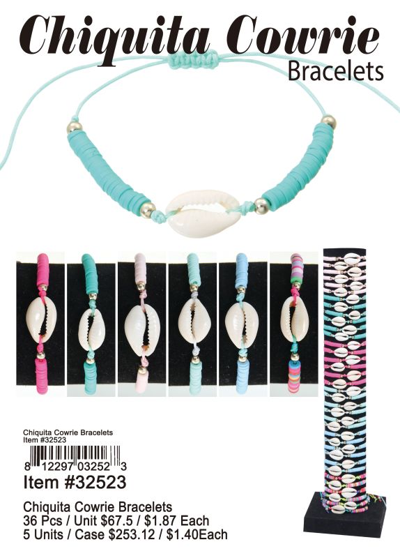 Shiquita Cowrie Bracelets - 36 Pieces Unit