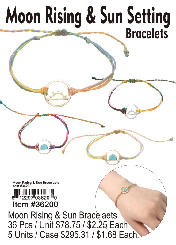 Moon Rising&Sun Bracelets - 36 Pieces Unit