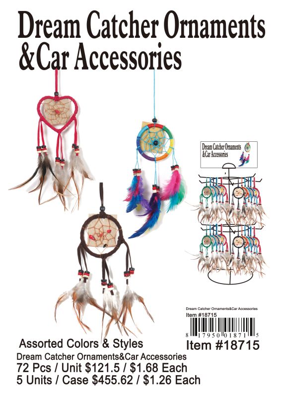 Dream Catcher Ornaments & Car Accessories - 72 Pieces Unit